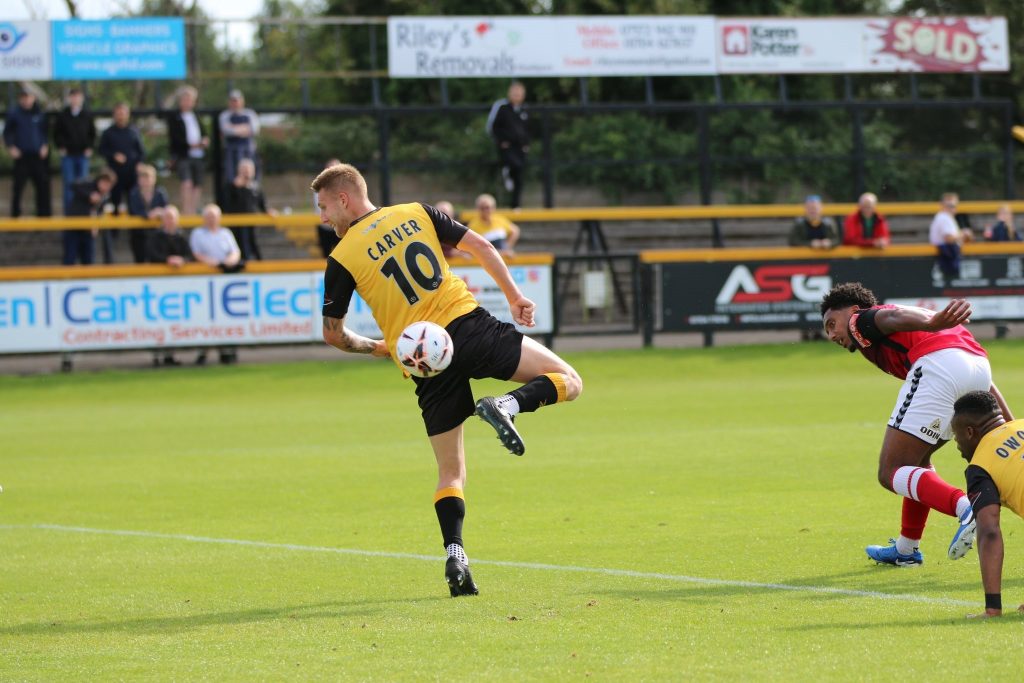 Marcus Carver's cheeky backheel broke the deadlock for Southport against Hyde United in the FA Cup
