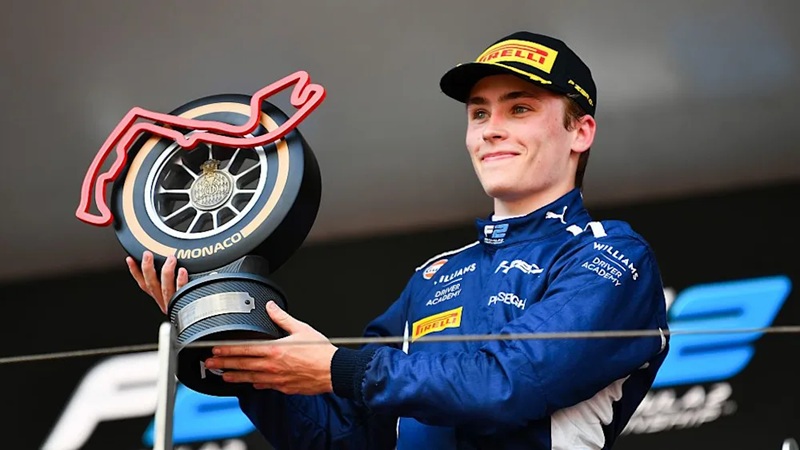 Luke Browning on the podium in Monaco